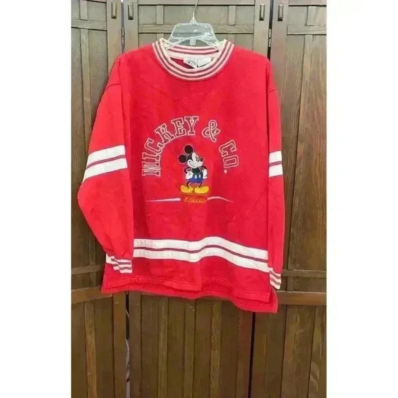 Mickey & Co. Other - Vintage 90s Mickey & Co Red Sweatshirt Men's Size L Long Sleeve Casual